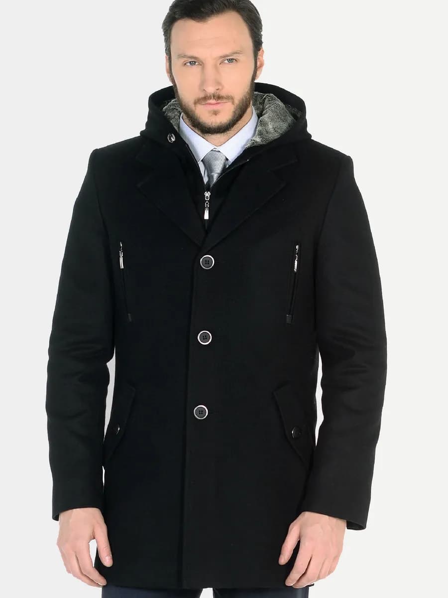 Пальто с капюшоном - фото 1