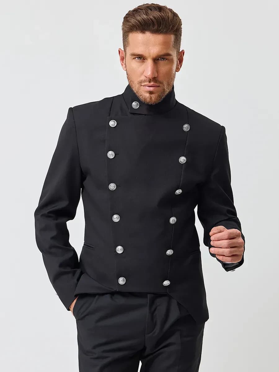 Пиджак двубортный жакет на пуговицах классический