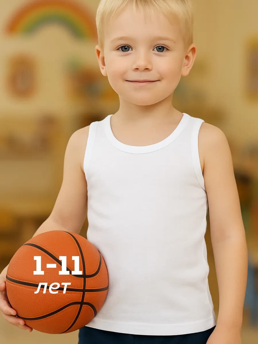 Майка детская школьная базовая бельевая под рубашку