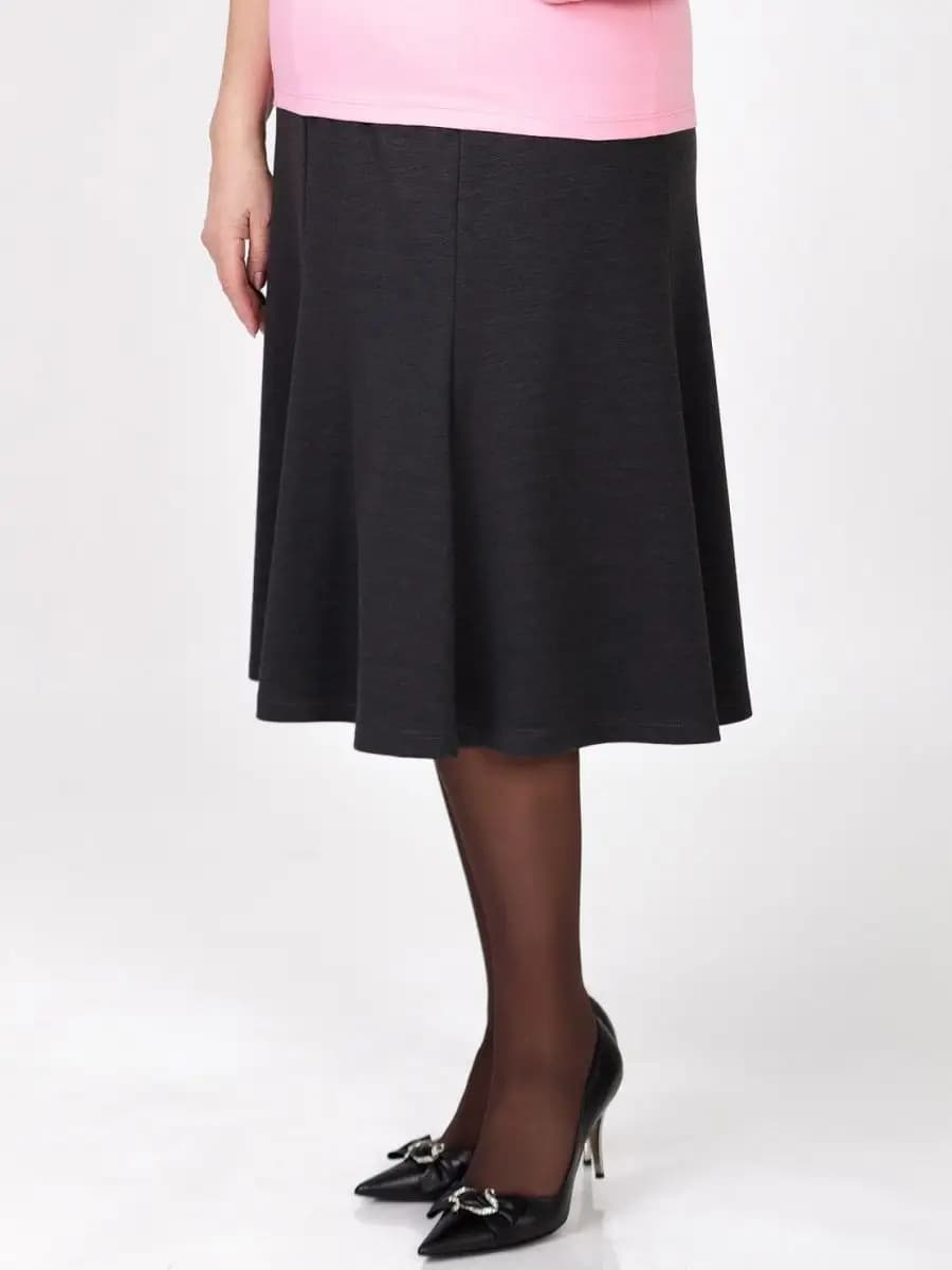 Юбка годе трикотажная миди на резинке больших размеров