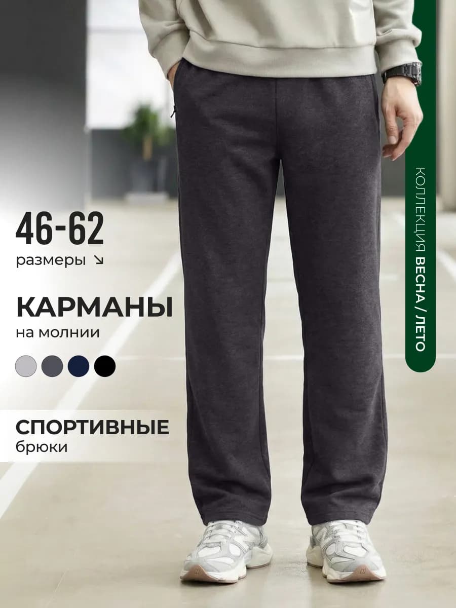 Брюки широкие прямые на резинке