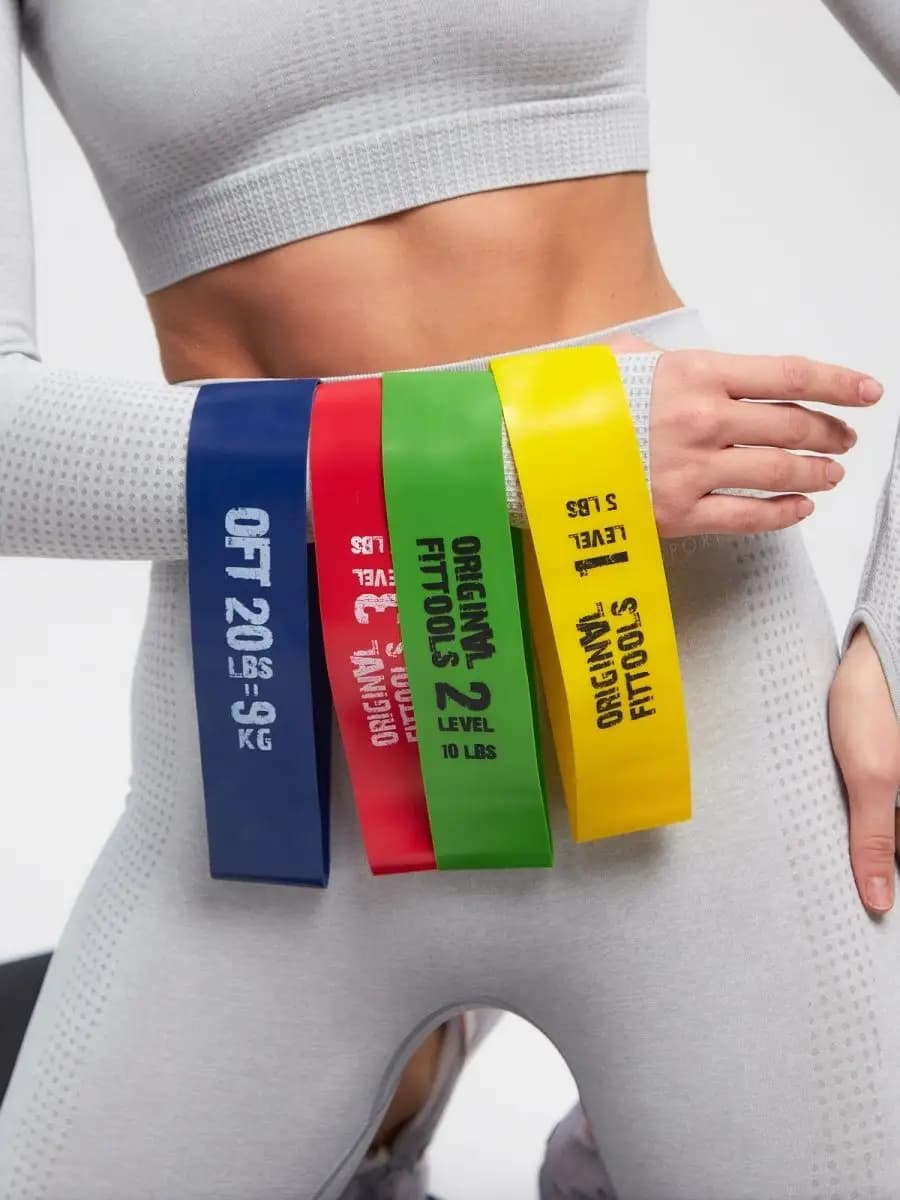 Фитнес резинки набор 4 шт для ног и рук 46 см