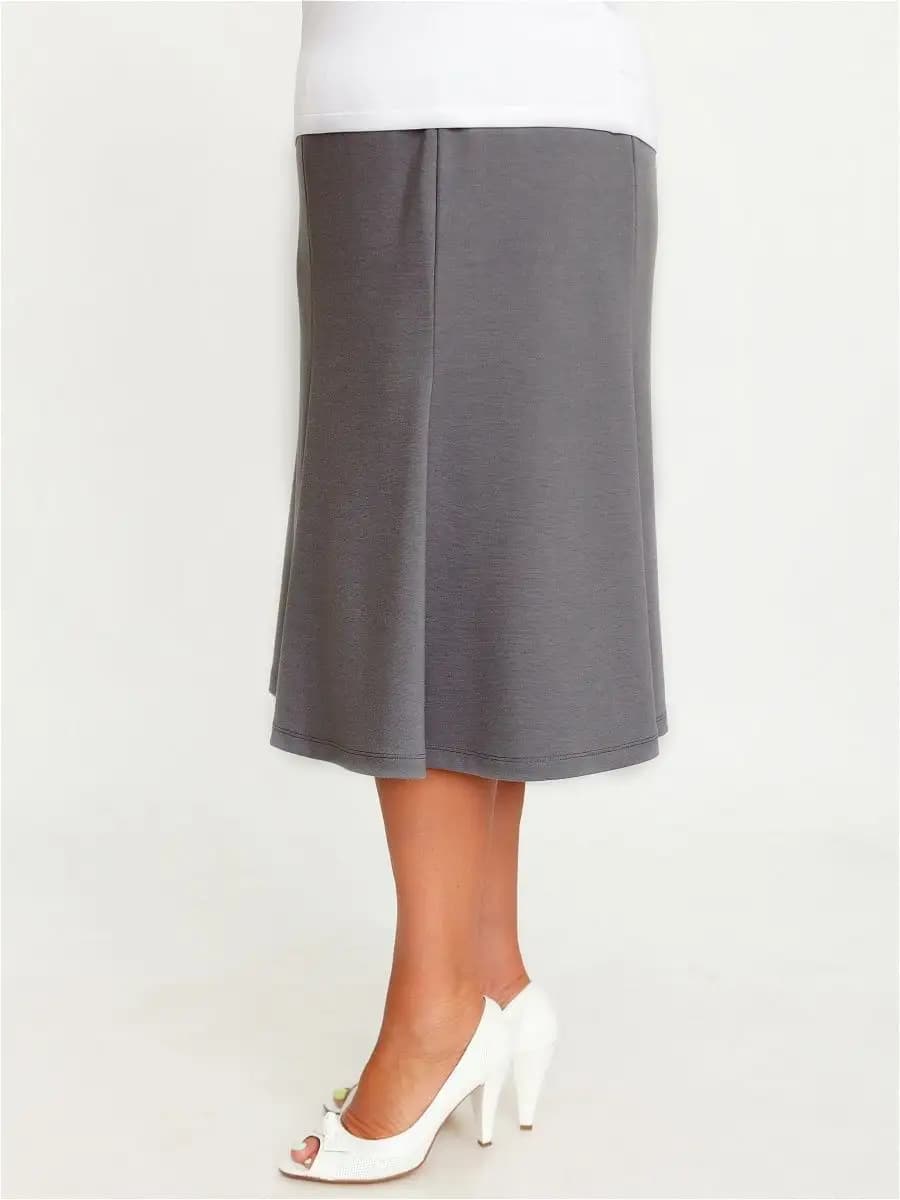 Юбка годе трикотажная миди на резинке больших размеров