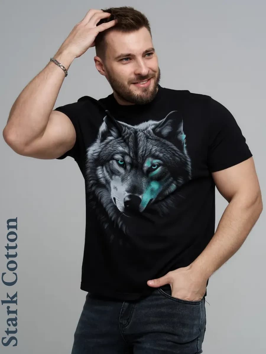 Футболка с принтом хлопковая