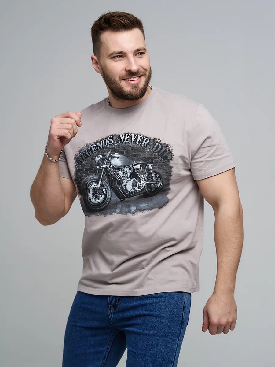 Футболка хлопок с принтом Мотоцикл