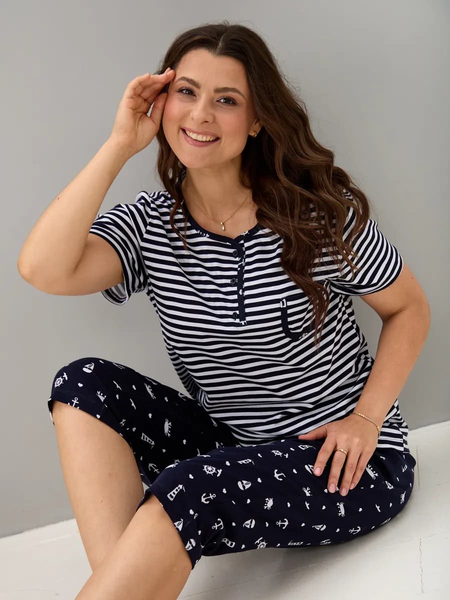 Костюм для дома с бриджами больших размеров хлопок