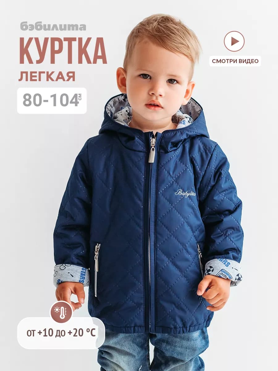 Куртка для мальчика весна стеганая с капюшоном