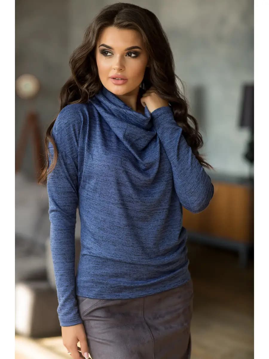 Джемпер кофта из тонкого трикотажа с горлом