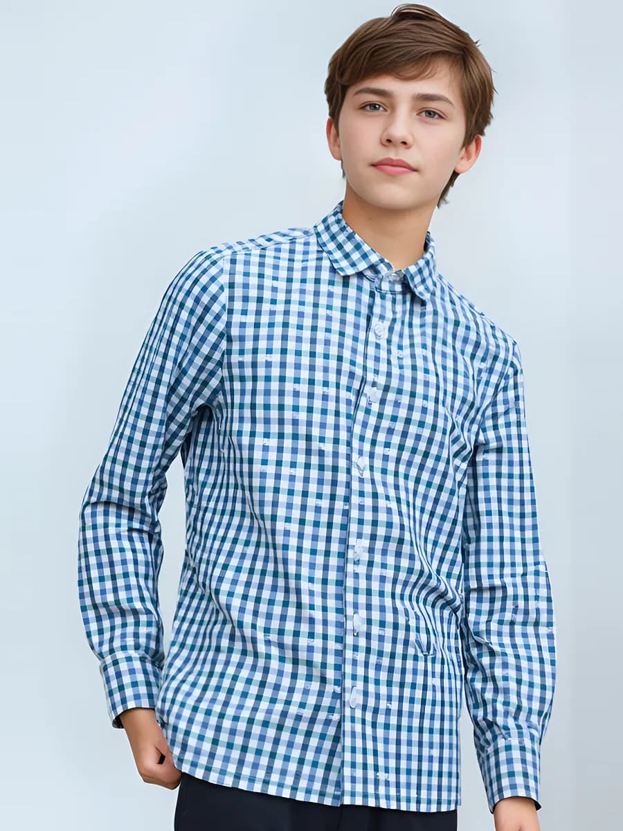 Рубашка школьная с длинным рукавом - фото 1
