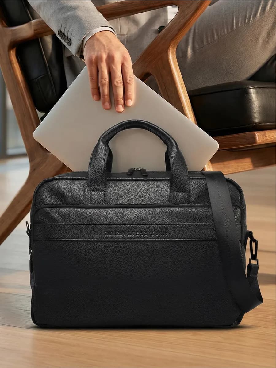 Сумка портфель кожаная для документов деловой