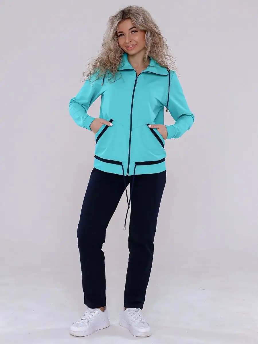 Костюм спортивный без начеса на молнии с большими размерам