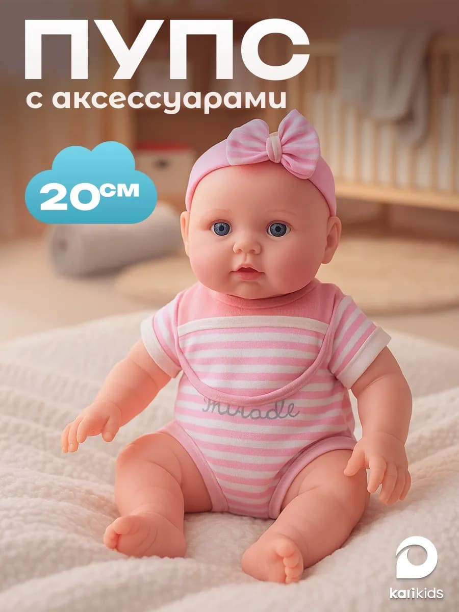 Кукла пупс для девочки 20 см с аксессуарами