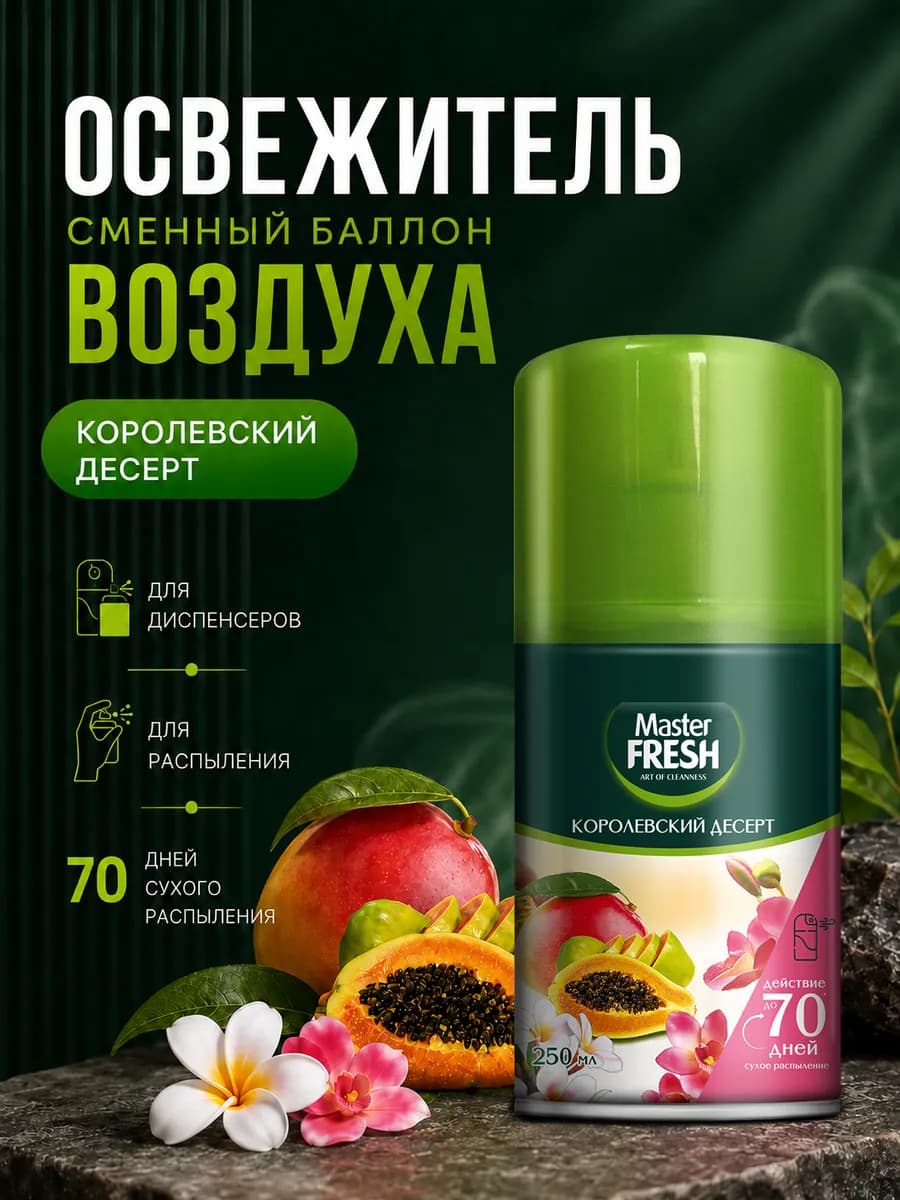 Освежитель воздуха сменный баллон Королевский десерт, 250 мл