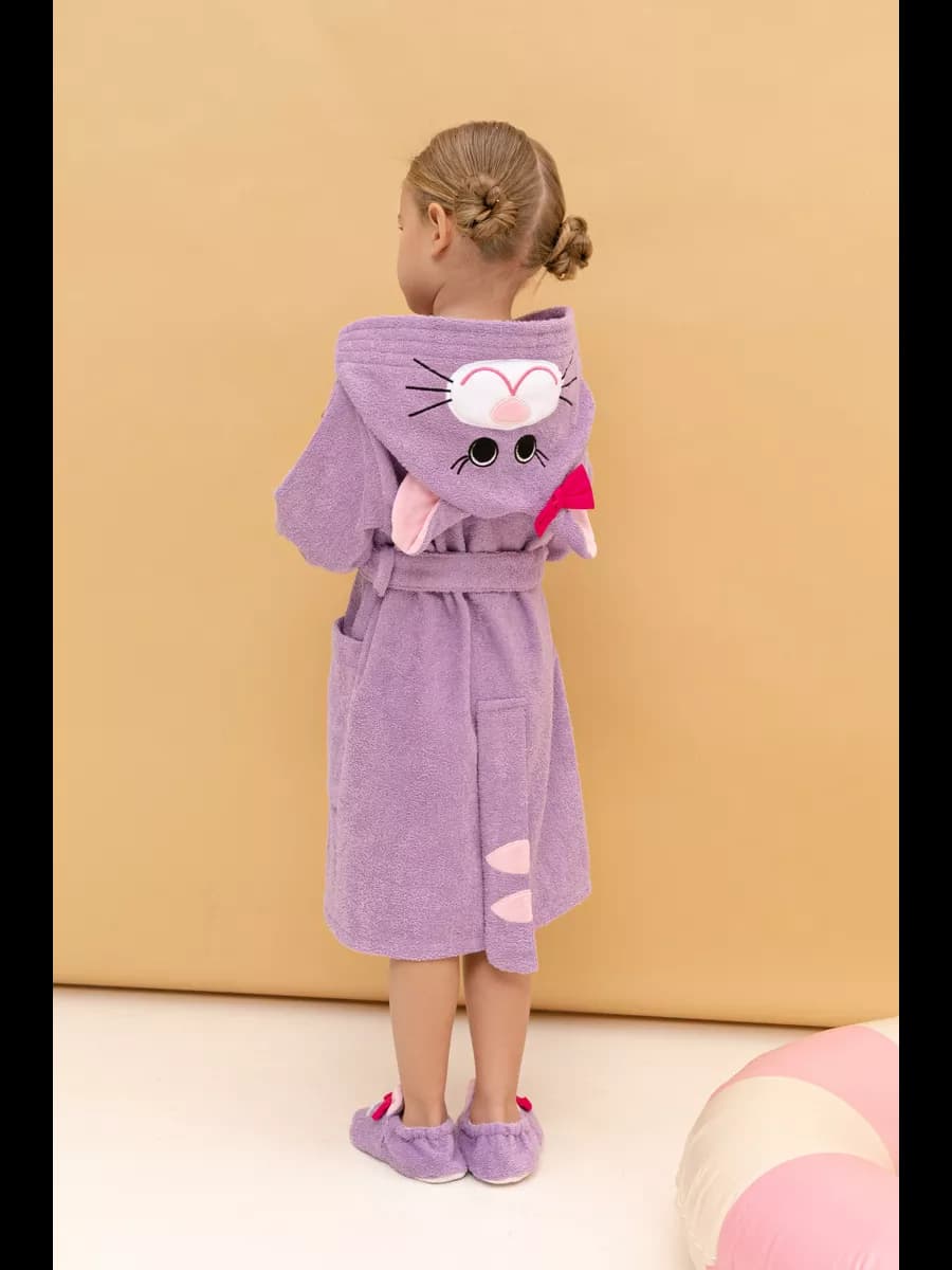 Халат детский домашний махровый Кошка - фото 1