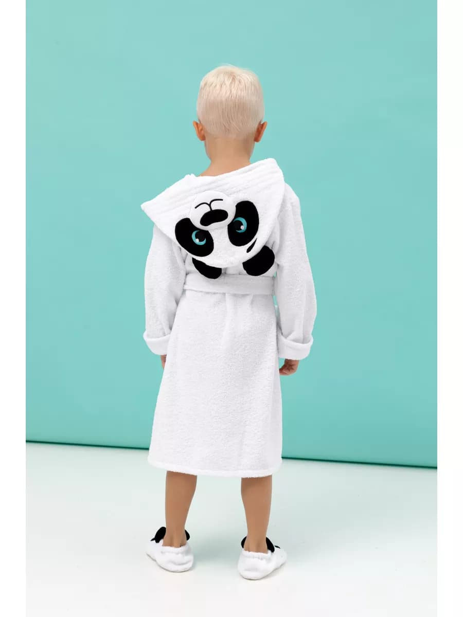 Халат детский махровый Панда с капюшоном
