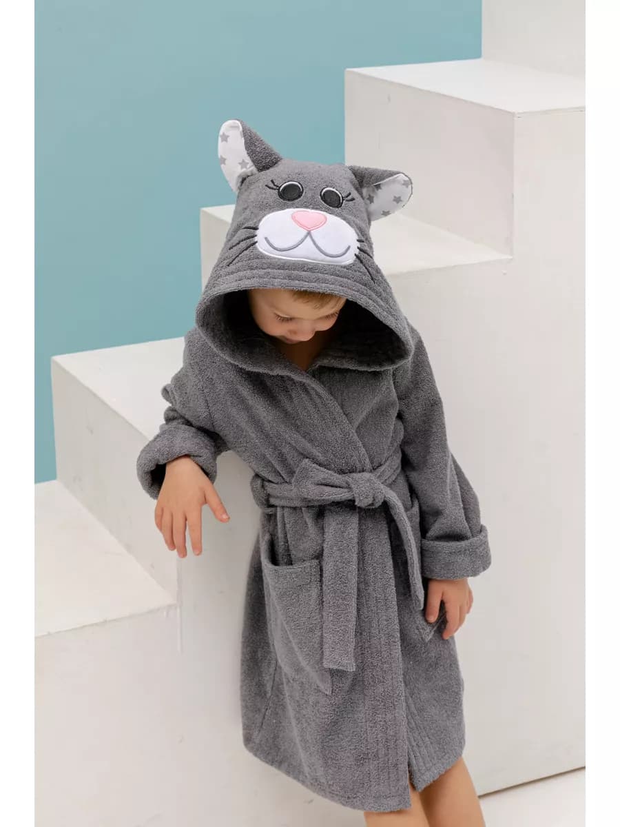Халат детский домашний махровый Кошка