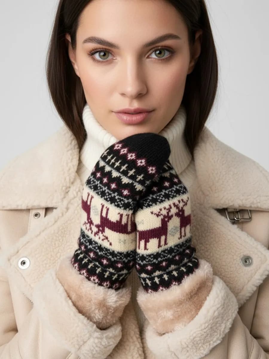 Варежки женские зимние