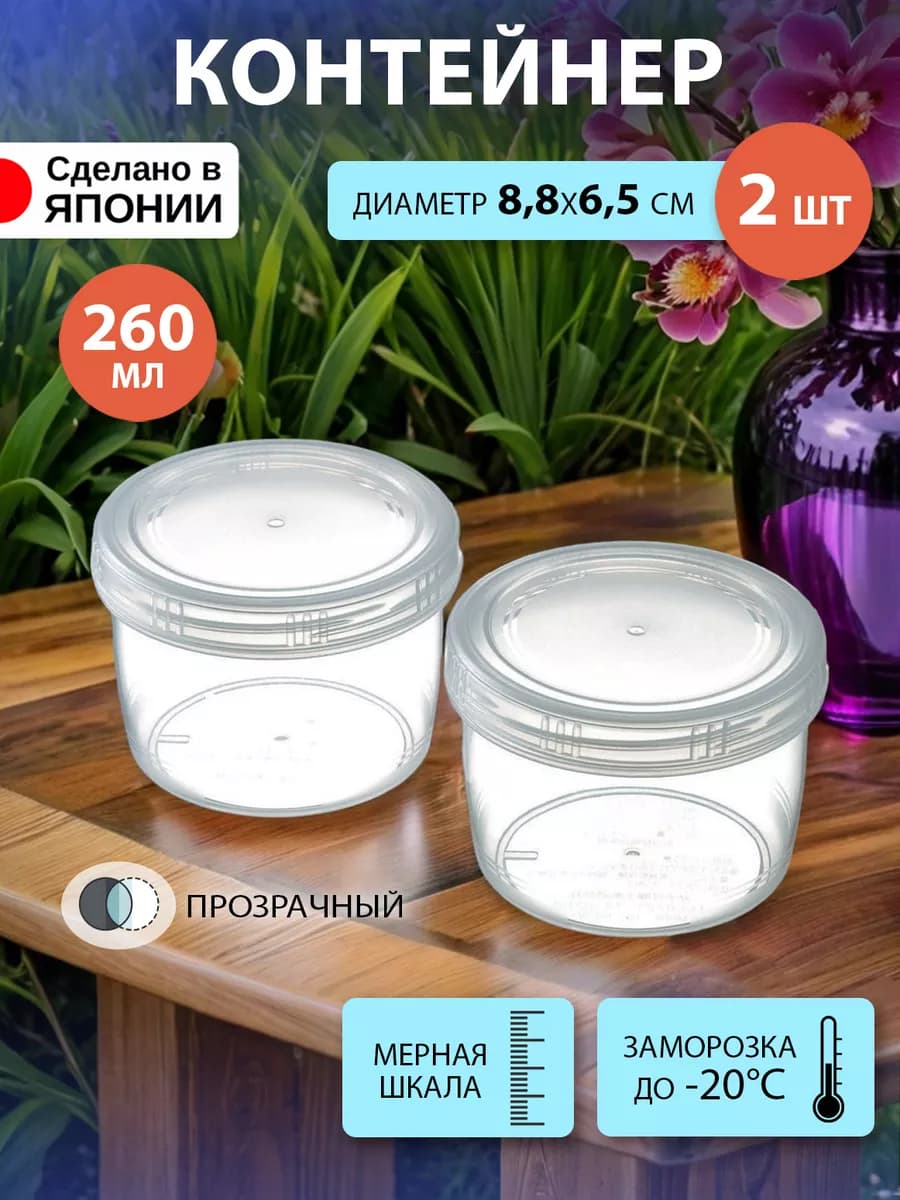 Контейнер для еды и заморозки 2 шт 260 мл