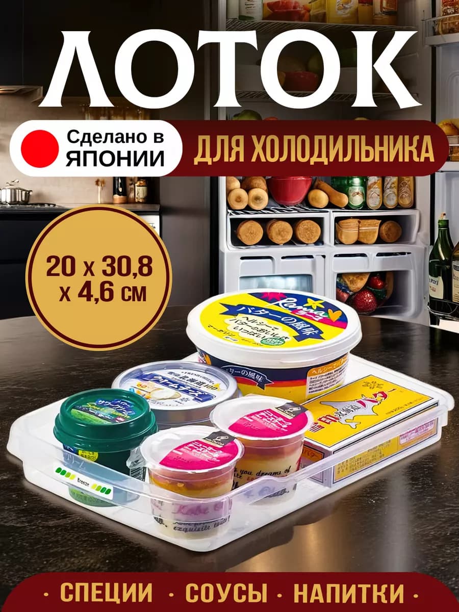 Органайзер контейнер для холодильника и кухни 20х30,8х4,6 см