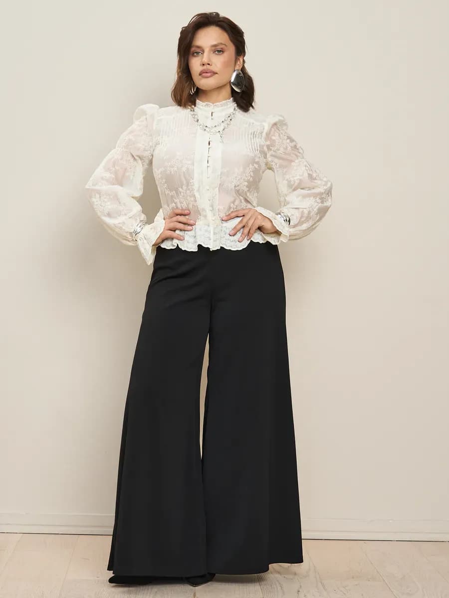 Палаццо Брюки больших размеров широкие