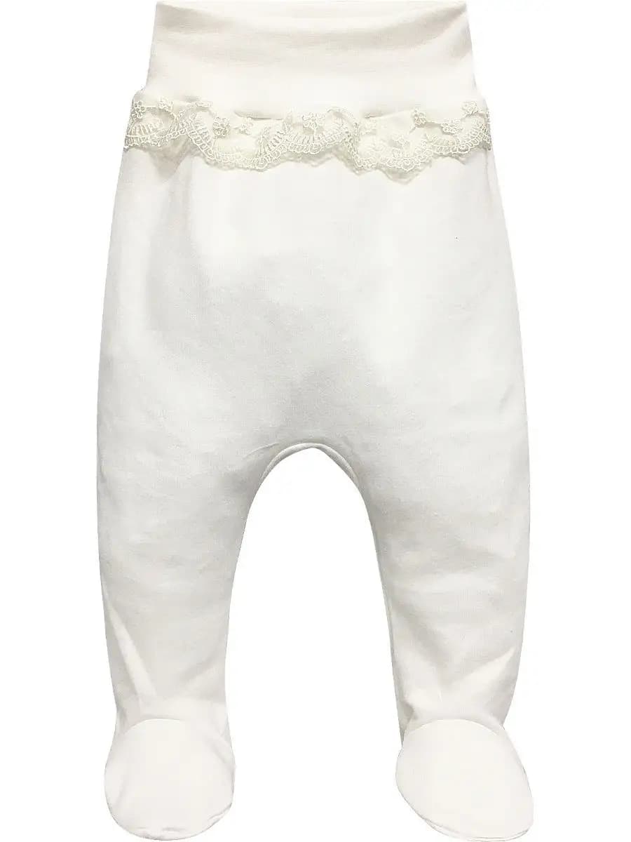 Ползунки белые для новорожденных на выписку на крещение