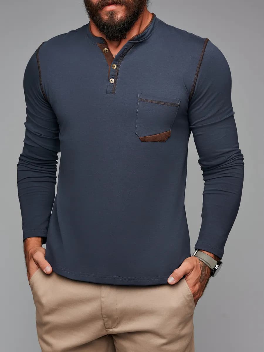 Лонгслив кофта с длинным рукавом на пуговицах с карманом