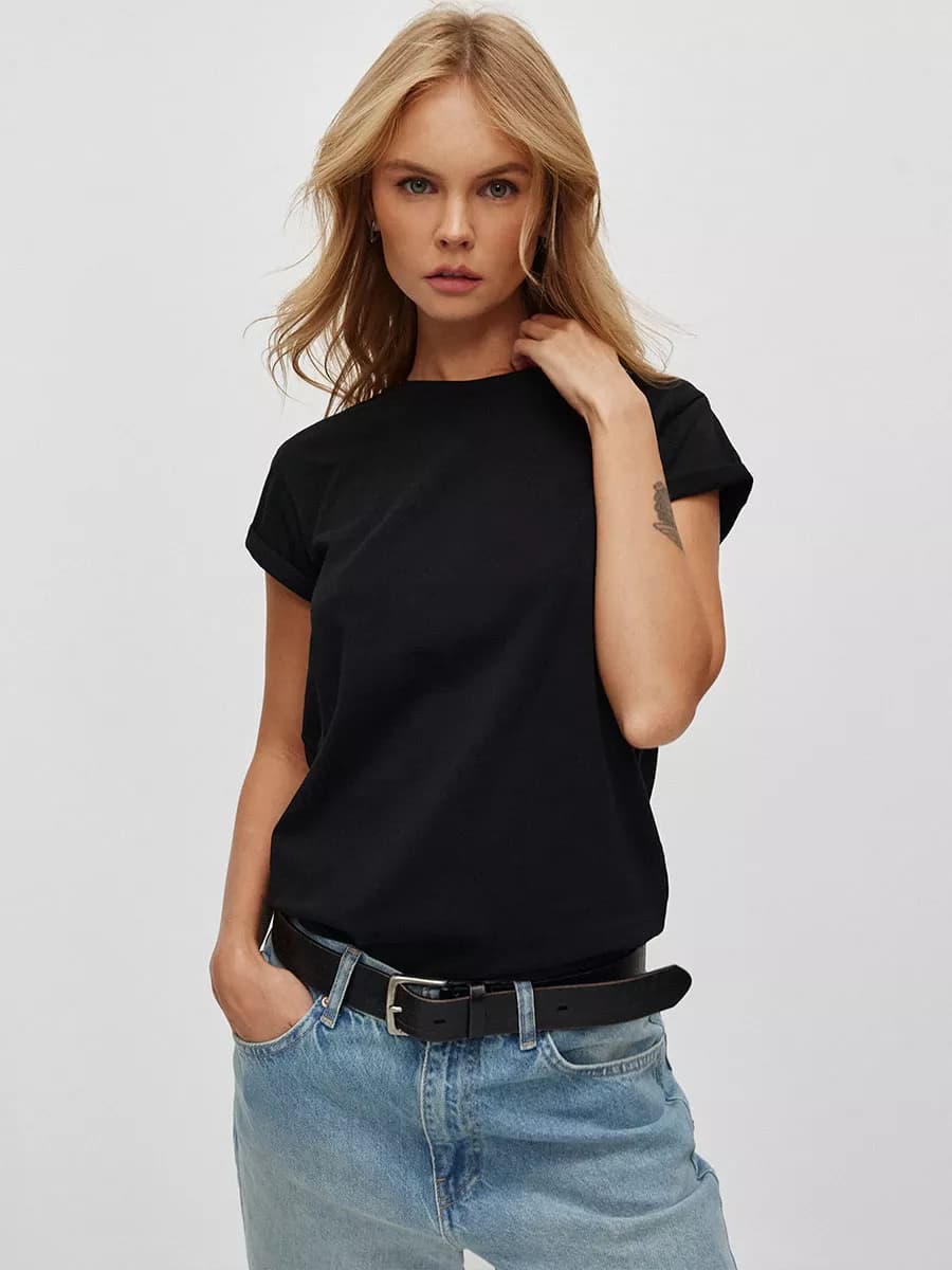 Футболка черная базовая хлопковая