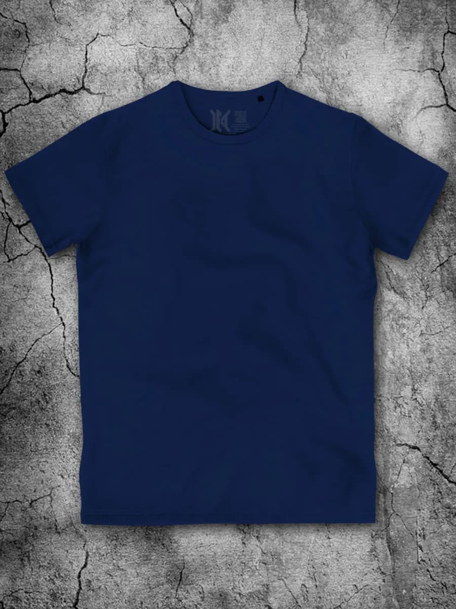 Футболка мужская темно-синяя базовая хлопок без рисунка