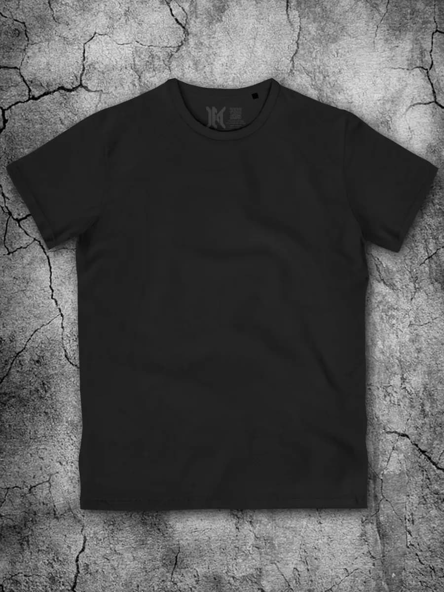 Футболка мужская черная однотонная без принта премиум хлопок