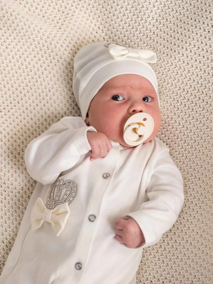 Комплект на выписку новорожденного хлопок с шапочкой