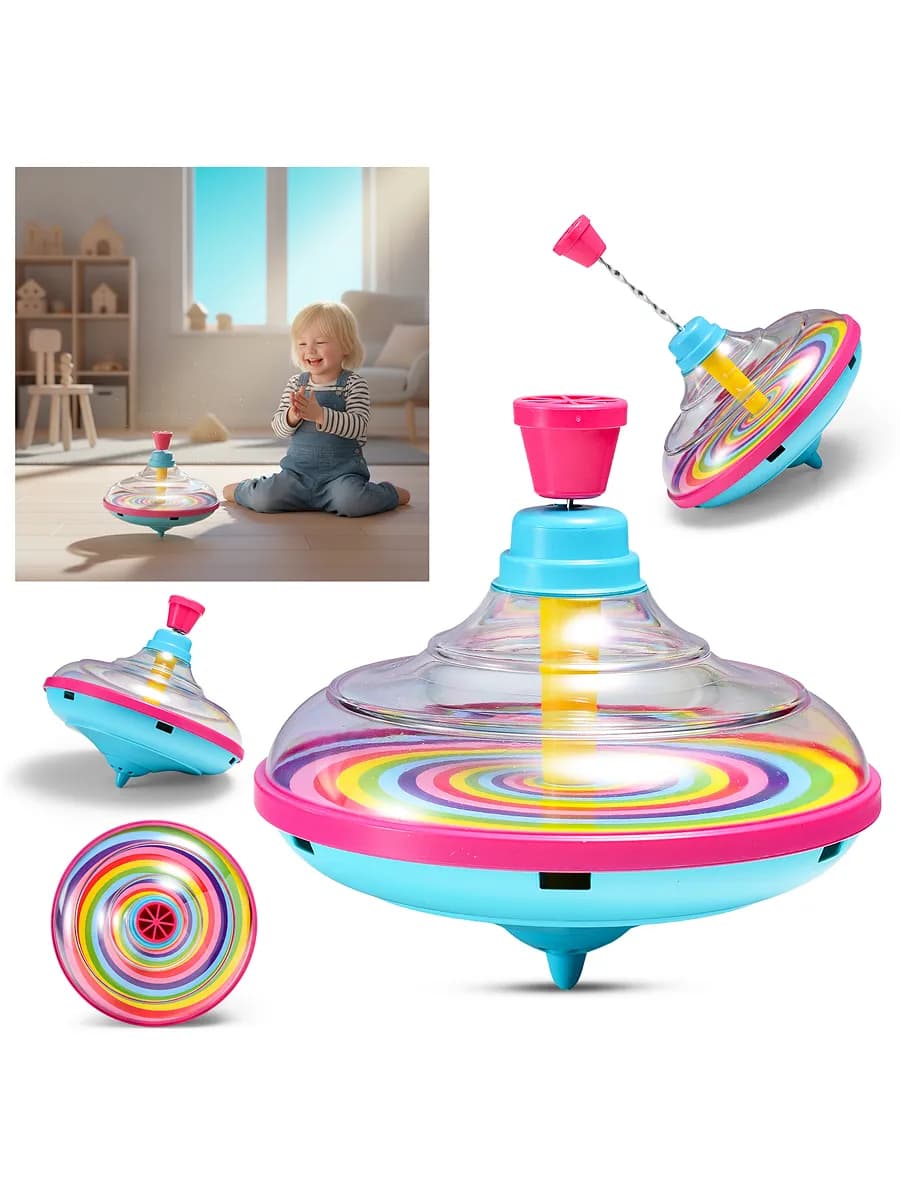 Юла прозрачная детская игрушка волчок 16 см