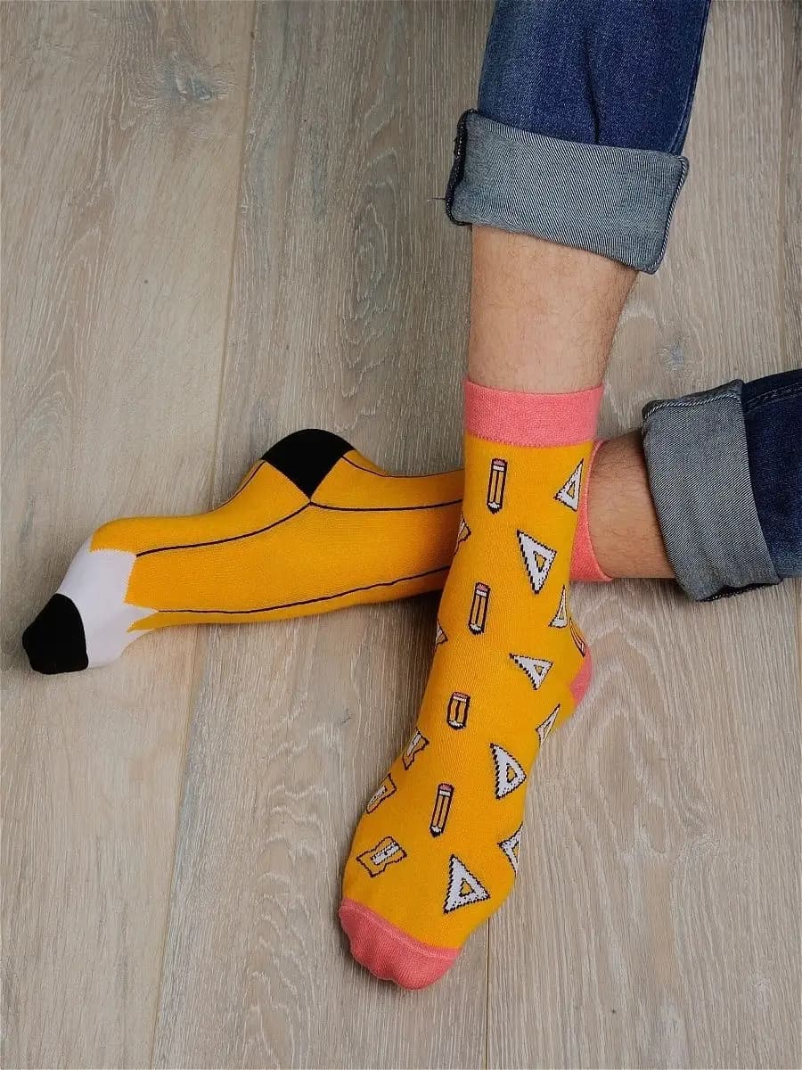Носки с принтом карандаш прикольные 1 пара