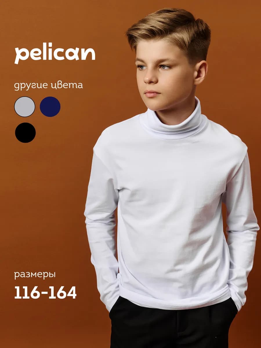 Водолазка базовая хлопковая школьная для мальчика