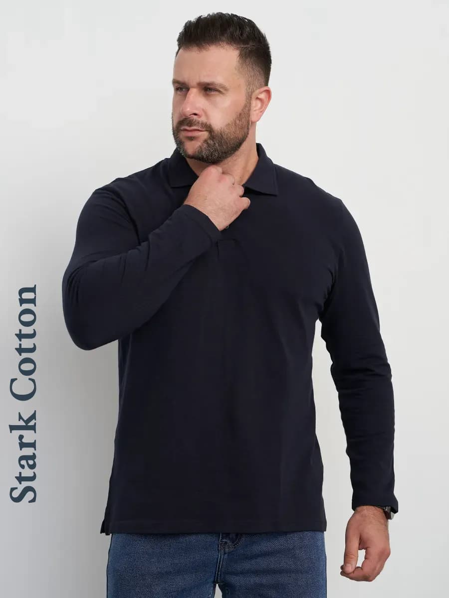 Футболка-поло с длинным рукавом - фото 1