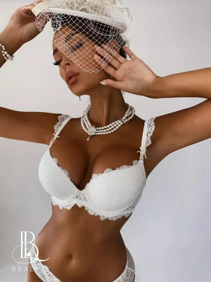 Нижнее белье комплект пуш-ап свадебный кружевной