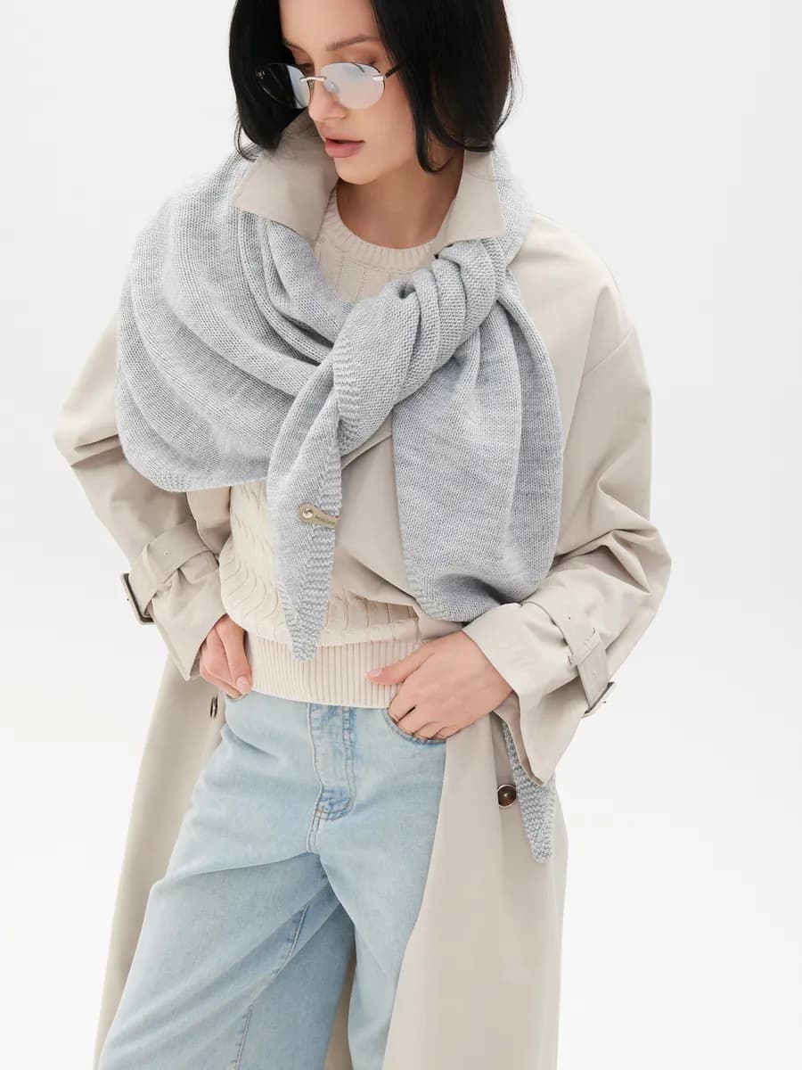 Платок косынка вязаная, шарф теплый