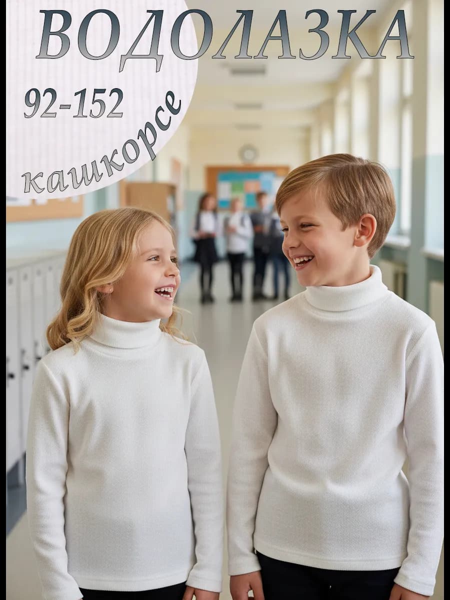 Водолазка детская трикотажная в рубчик лонгслив с горлом