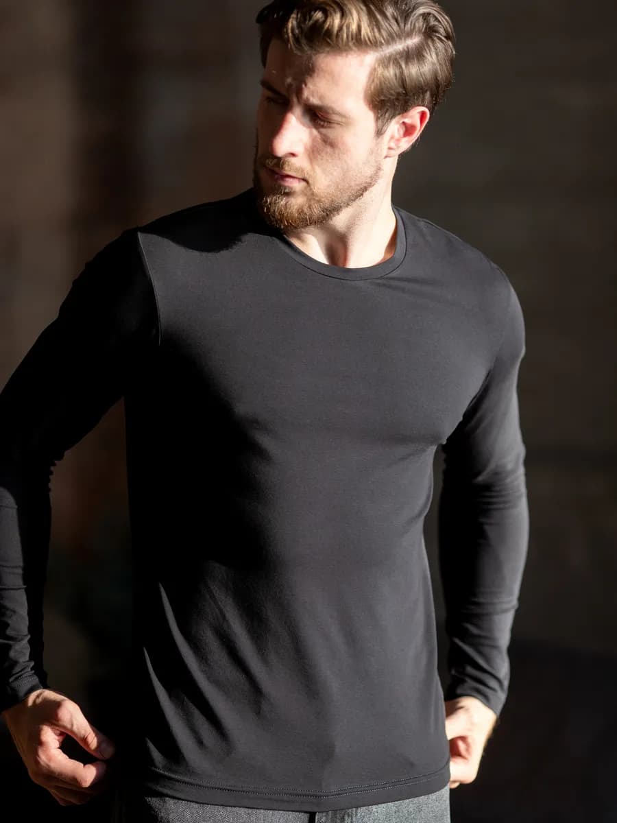 Лонгслив с длинным рукавом хлопок спортивный - фото 1