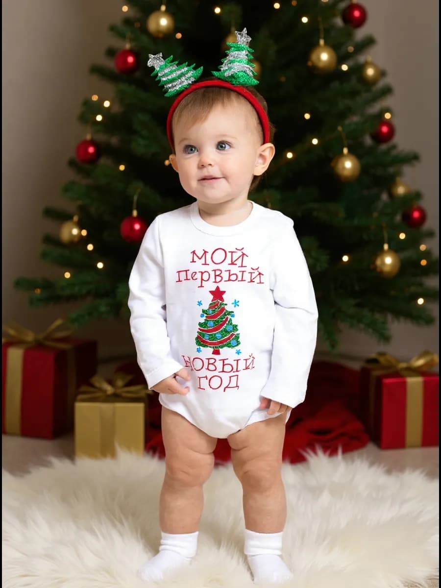 Боди "Мой первый Новый Год" с блестками