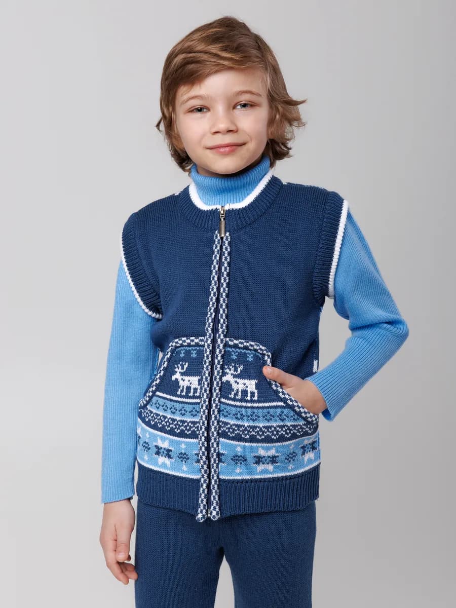 Жилетка вязаная на молнии