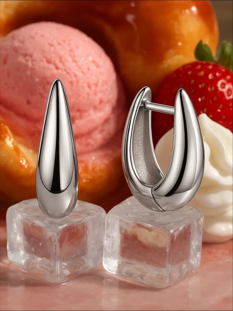 Серьги серебро 925 капля конго