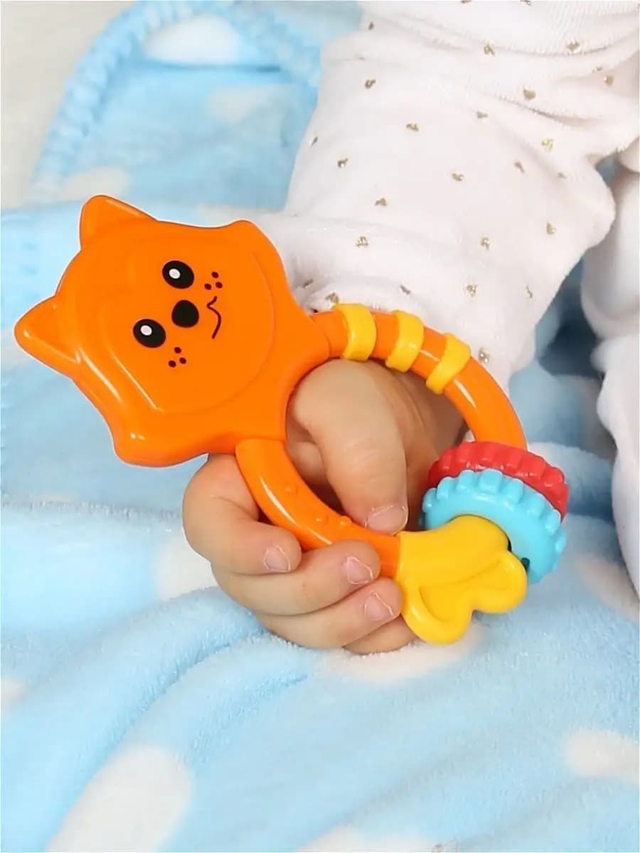 Погремушка для новорожденного с прорезывателем 0+ мес