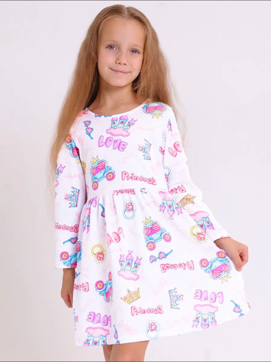 Платье для девочки с длинным рукавом в сад и школу