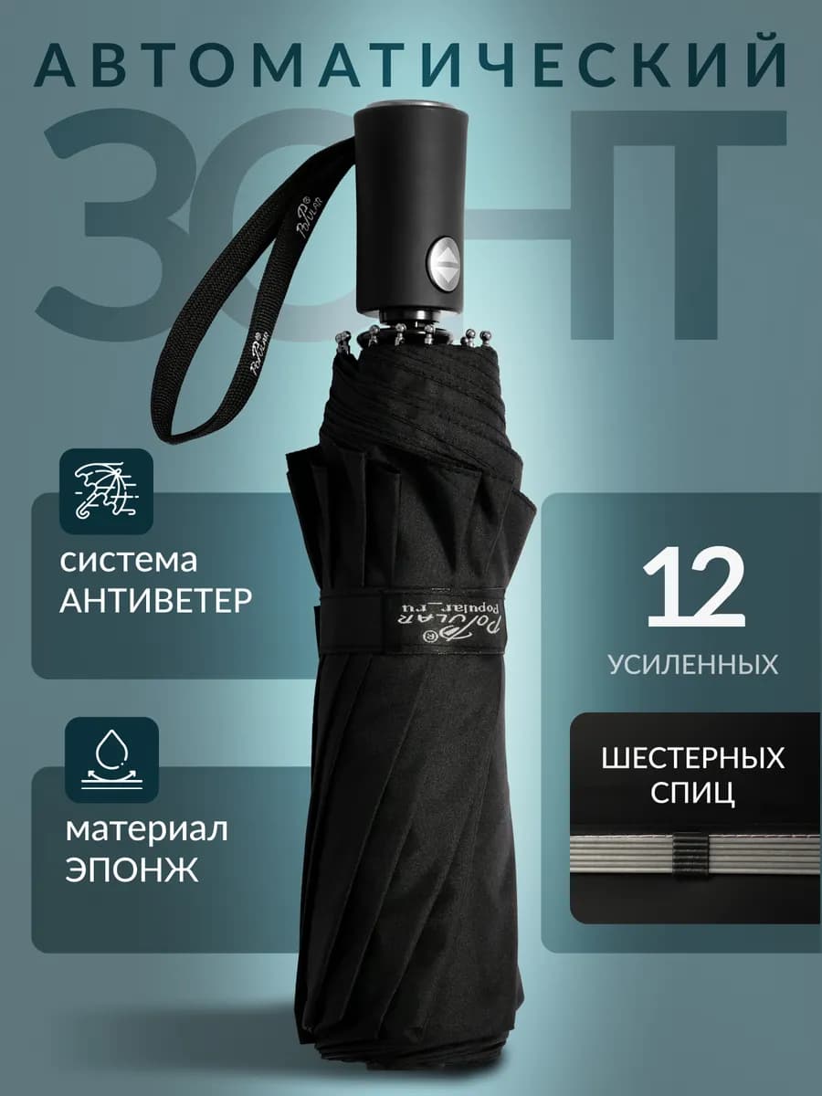 Зонт автомат антиветер складной