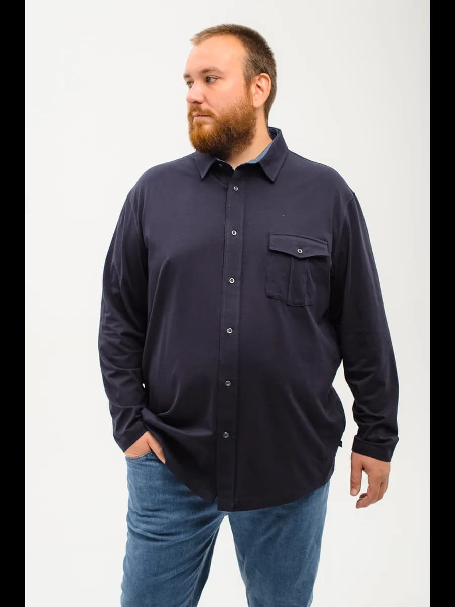 Рубашка трикотажная длинный рукав большие размеры Галион