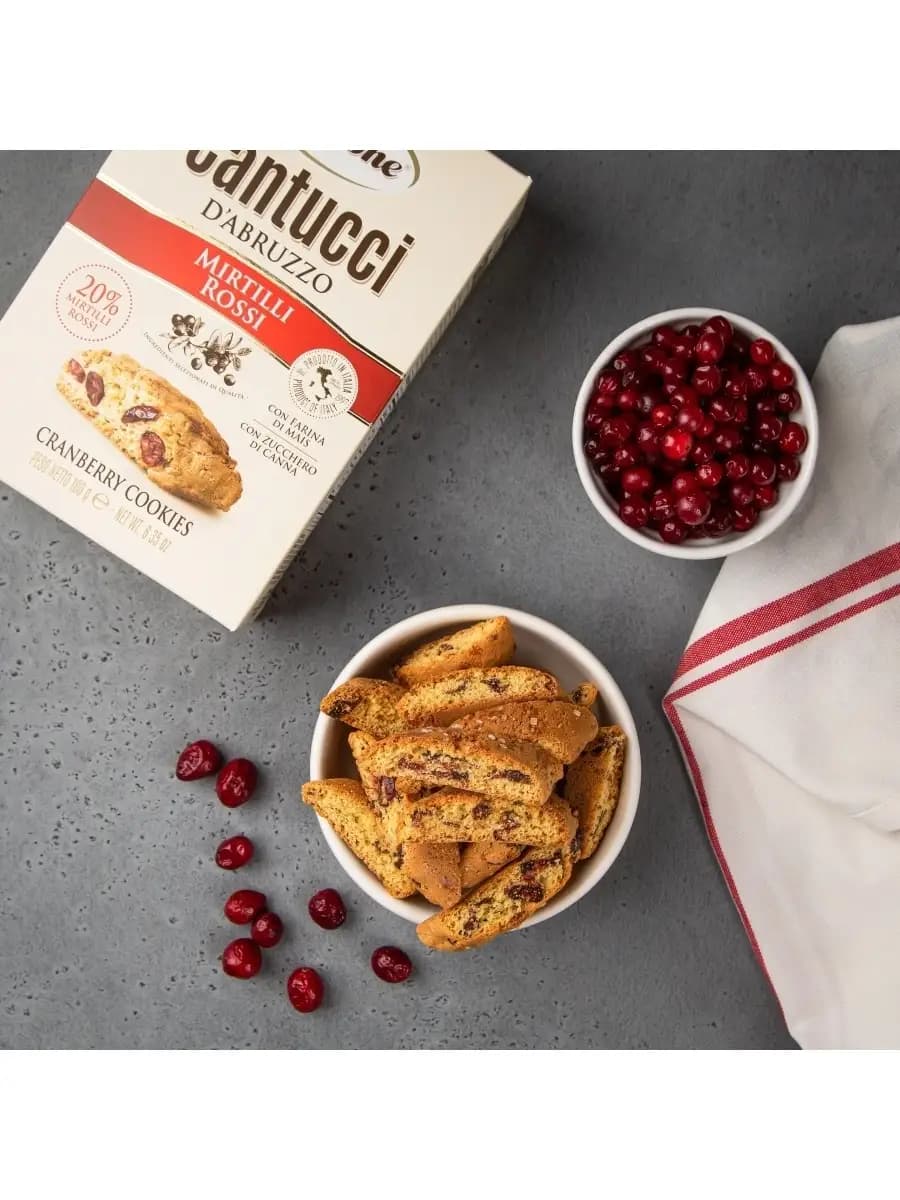 Печенье сахарное Кантуччи с клюквой, 180 г
