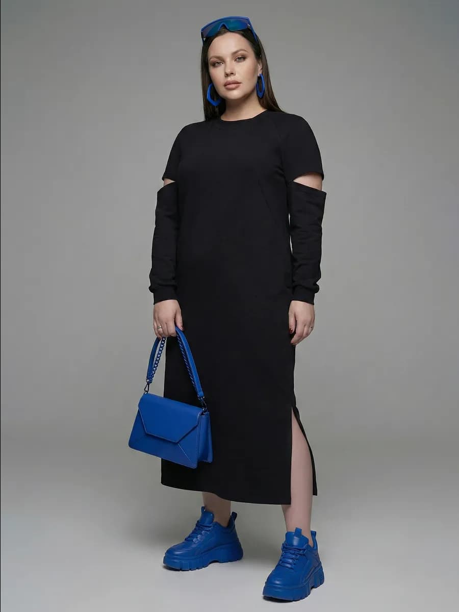 Платье с разрезами оверсайз больших размеров