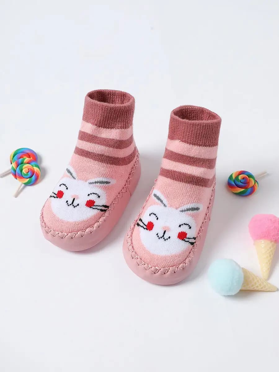 Носки тапочки для новорожденных махровые зимние пинетки