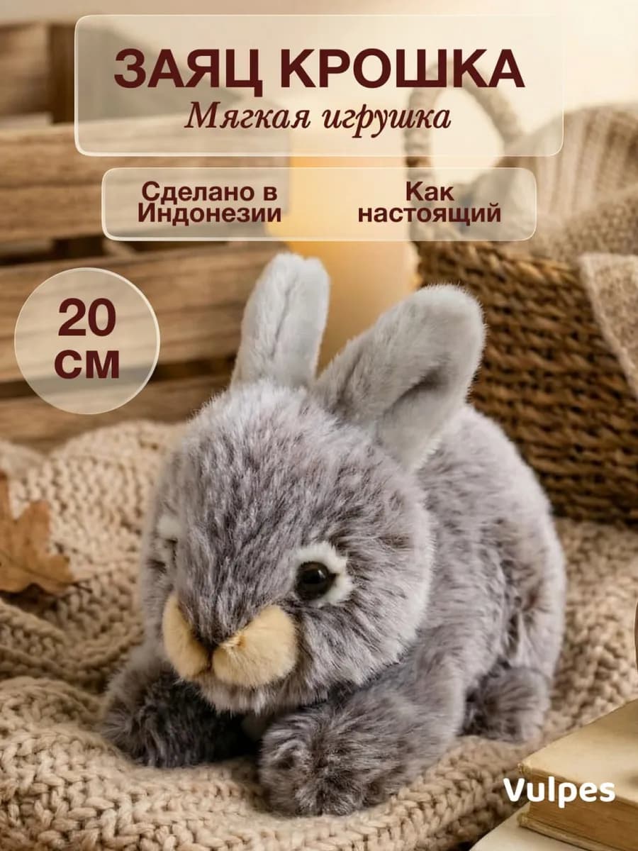 Мягкая игрушка Заяц Крошка, 20 см
