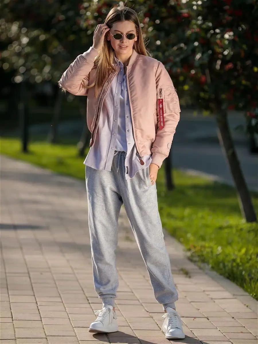 Бомбер утепленный из нейлона MA-1 оверсайз